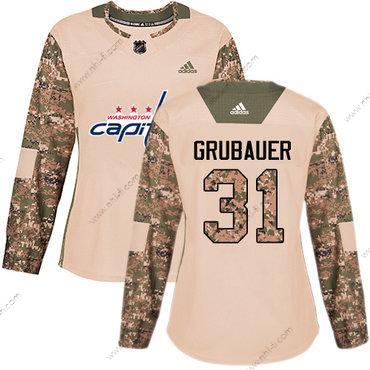 Adidas Washington Capitals #31 Philipp Grubauer Maastokuvio Aito 2017 Veterans Day Ommeltu NHL Paita – Naisten