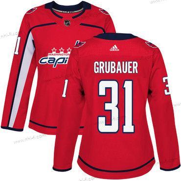 Adidas Washington Capitals #31 Philipp Grubauer Punainen Kotiottelu Aito Ommeltu NHL Paita – Naisten