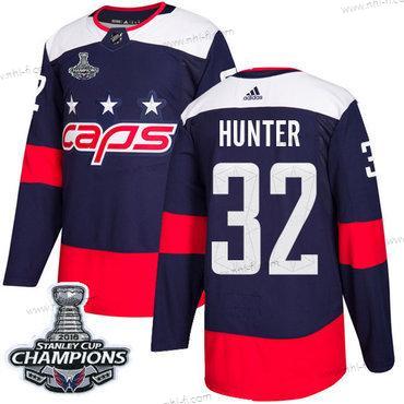 Adidas Washington Capitals #32 Dale Hunter Laivastonsininen Aito 2018 Stadium Series Stanley Cup Final Champions Ommeltu NHL Paita – Miesten