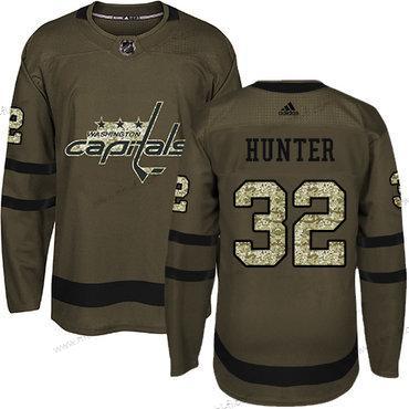 Adidas Washington Capitals #32 Dale Hunter Vihreä Salute to Service Ommeltu NHL Paita – Miesten