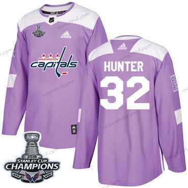 Adidas Washington Capitals #32 Dale Hunter Violetti Aito Taistelee syöpää vastaan Stanley Cup Final Champions Ommeltu NHL Paita – Miesten