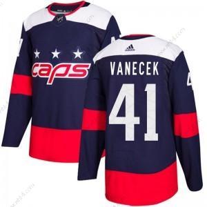 Adidas Washington Capitals #41 Vitek Vanecek Laivastonsininen Sininen Aito 2018 Stadium Series Paita – Miesten