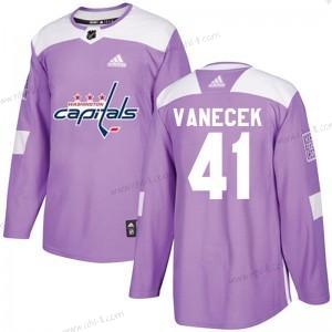 Adidas Washington Capitals #41 Vitek Vanecek Violetti Aito Taistelee syöpää vastaan Harjoitus Paita – Miesten