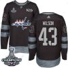 Adidas Washington Capitals #43 Tom Wilson Musta 1917-2017 100th Vuosipäivä Stanley Cup Final Champions Ommeltu NHL Paita – Miesten