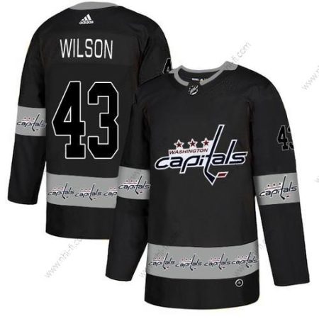 Adidas Washington Capitals #43 Tom Wilson Musta Maajoukkue Logos Paita – Miesten