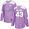 Adidas Washington Capitals #43 Tom Wilson Violetti Aito Taistelee syöpää vastaan Ommeltu NHL Paita – Miesten