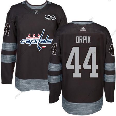 Adidas Washington Capitals #44 Brooks Orpik Musta 100th Vuosipäivä Ommeltu NHL 2017 Jääkiekko Paita – Miesten