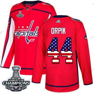 Adidas Washington Capitals #44 Brooks Orpik Punainen Kotiottelu Aito USA Flag Stanley Cup Final Champions Ommeltu NHL Paita – Miesten