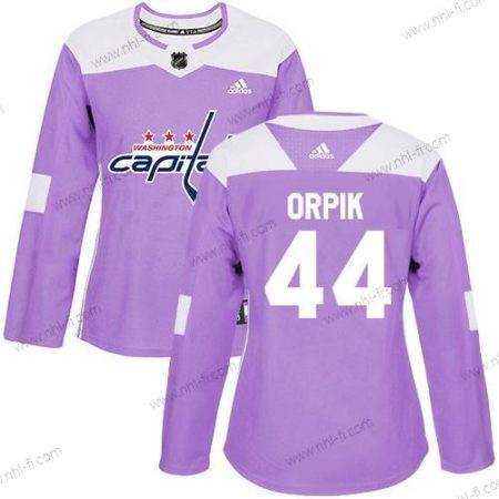 Adidas Washington Capitals #44 Brooks Orpik Violetti Aito Taistelee syöpää vastaan Ommeltu NHL Paita – Naisten