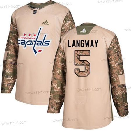 Adidas Washington Capitals #5 Rod Langway Maastokuvio Aito 2017 Veterans Day Ommeltu NHL Paita – Miesten