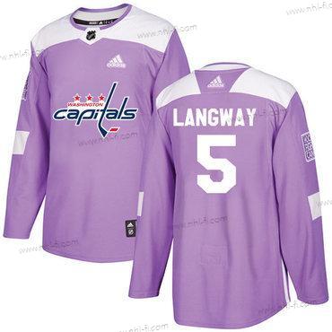 Adidas Washington Capitals #5 Rod Langway Violetti Aito Taistelee syöpää vastaan Ommeltu NHL Paita – Miesten