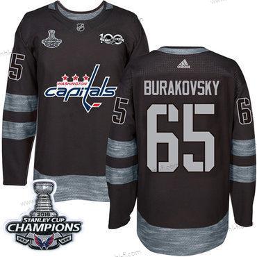 Adidas Washington Capitals #65 Andre Burakovsky Musta 1917-2017 100th Vuosipäivä Stanley Cup Final Champions Ommeltu NHL Paita – Miesten