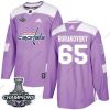 Adidas Washington Capitals #65 Andre Burakovsky Violetti Aito Taistelee syöpää vastaan Stanley Cup Final Champions Ommeltu NHL Paita – Miesten