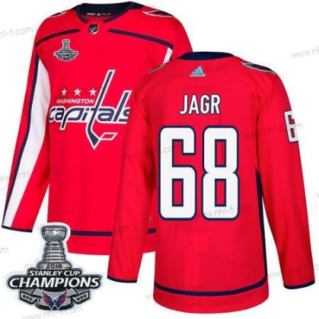 Adidas Washington Capitals #68 Jaromir Jagr Punainen Kotiottelu Aito Stanley Cup Final Champions Ommeltu NHL Paita – Miesten