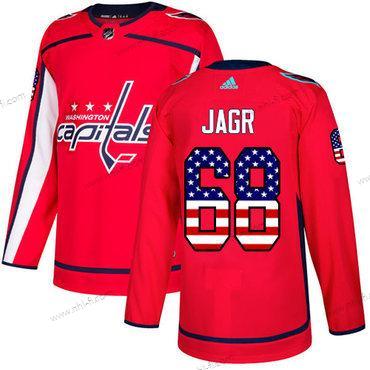 Adidas Washington Capitals #68 Jaromir Jagr Punainen Kotiottelu Aito USA Flag Ommeltu NHL Paita – Miesten