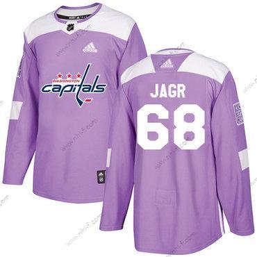 Adidas Washington Capitals #68 Jaromir Jagr Violetti Aito Taistelee syöpää vastaan Ommeltu NHL Paita – Miesten