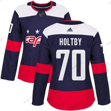 Adidas Washington Capitals #70 Braden Holtby Laivastonsininen Aito 2018 Stadium Series Ommeltu NHL Paita – Naisten