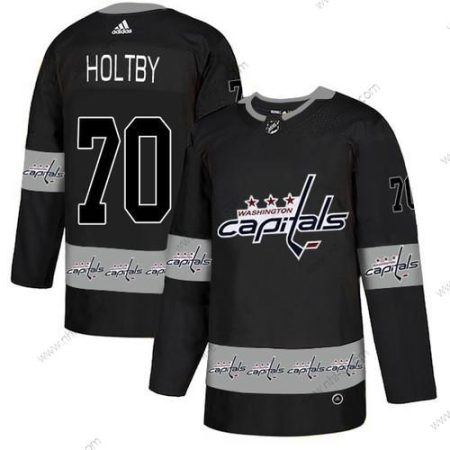 Adidas Washington Capitals #70 Braden Holtby Musta Maajoukkue Logos Paita – Miesten