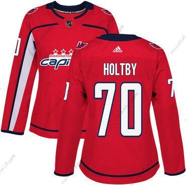 Adidas Washington Capitals #70 Braden Holtby Punainen Kotiottelu Aito Ommeltu NHL Paita – Naisten