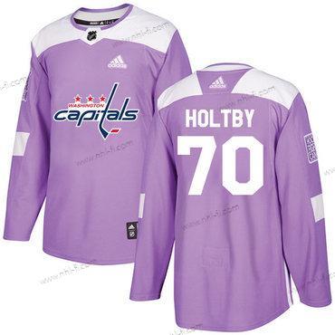 Adidas Washington Capitals #70 Braden Holtby Violetti Aito Taistelee syöpää vastaan Ommeltu NHL Paita – Miesten