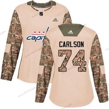 Adidas Washington Capitals #74 John Carlson Maastokuvio Aito 2017 Veterans Day Ommeltu NHL Paita – Naisten