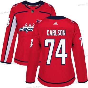 Adidas Washington Capitals #74 John Carlson Punainen Kotiottelu Aito Ommeltu NHL Paita – Naisten