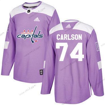 Adidas Washington Capitals #74 John Carlson Violetti Aito Taistelee syöpää vastaan Ommeltu NHL Paita – Miesten