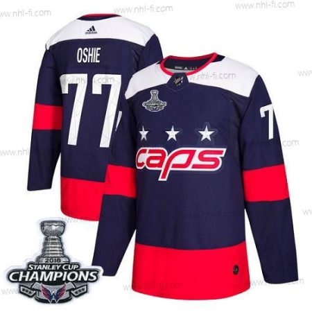 Adidas Washington Capitals #77 T. J. Oshie Laivastonsininen Aito 2018 Stadium Series Stanley Cup Final Champions Ommeltu NHL Paita – Miesten