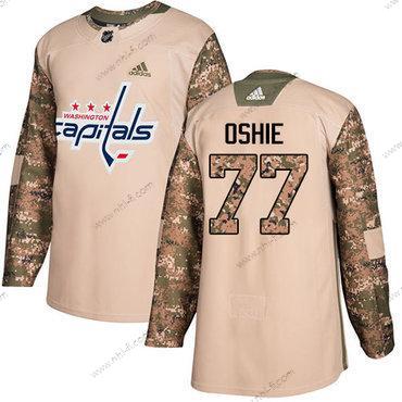 Adidas Washington Capitals #77 T. J. Oshie Maastokuvio Aito 2017 Veterans Day Ommeltu NHL Paita – Miesten