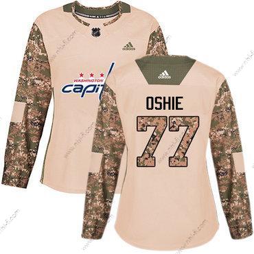 Adidas Washington Capitals #77 T. J. Oshie Maastokuvio Aito 2017 Veterans Day Ommeltu NHL Paita – Naisten