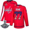 Adidas Washington Capitals #77 T. J. Oshie Punainen Kotiottelu Aito USA Flag Stanley Cup Final Champions Ommeltu NHL Paita – Miesten