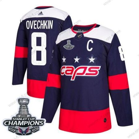 Adidas Washington Capitals #8 Alex Ovechkin Laivastonsininen Aito 2018 Stadium Series Stanley Cup Final Champions Ommeltu NHL Paita – Miesten