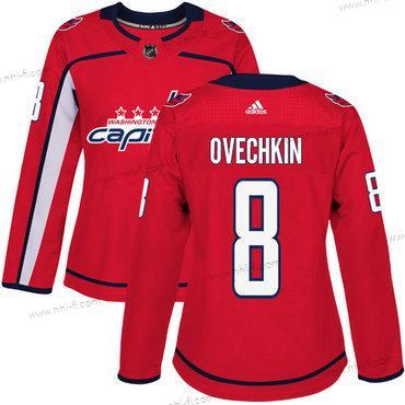 Adidas Washington Capitals #8 Alex Ovechkin Punainen Kotiottelu Aito Ommeltu NHL Paita – Naisten