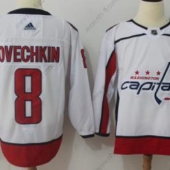 Adidas Washington Capitals #8 Alex Ovechkin Valkoinen Road Aito Ommeltu NHL Paita – Miesten