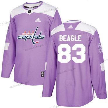 Adidas Washington Capitals #83 Jay Beagle Violetti Aito Taistelee syöpää vastaan Ommeltu NHL Paita – Miesten