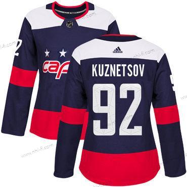 Adidas Washington Capitals #92 Evgeny Kuznetsov Laivastonsininen Aito 2018 Stadium Series Ommeltu NHL Paita – Naisten