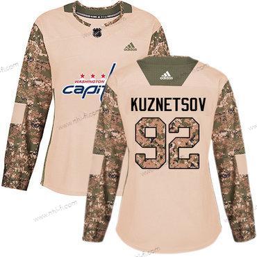 Adidas Washington Capitals #92 Evgeny Kuznetsov Maastokuvio Aito 2017 Veterans Day Ommeltu NHL Paita – Naisten