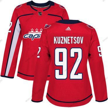 Adidas Washington Capitals #92 Evgeny Kuznetsov Punainen Kotiottelu Aito Ommeltu NHL Paita – Naisten