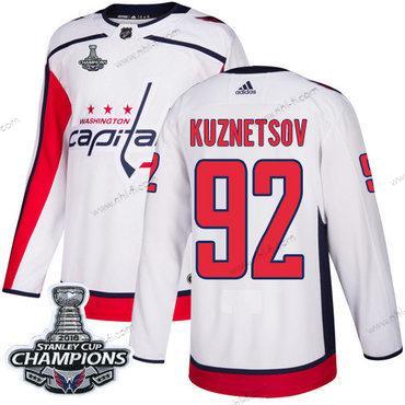 Adidas Washington Capitals #92 Evgeny Kuznetsov Valkoinen Road Aito Stanley Cup Final Champions Ommeltu NHL Paita – Miesten