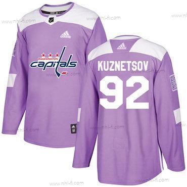 Adidas Washington Capitals #92 Evgeny Kuznetsov Violetti Aito Taistelee syöpää vastaan Ommeltu NHL Paita – Miesten