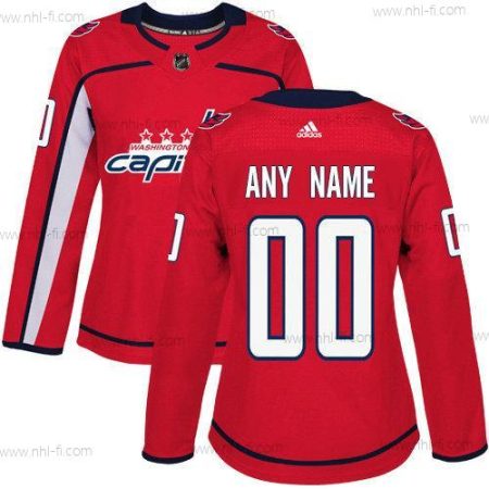 Adidas Washington Capitals Räätälöidyt Aito Punainen Kotiottelu NHL Paita – Naisten