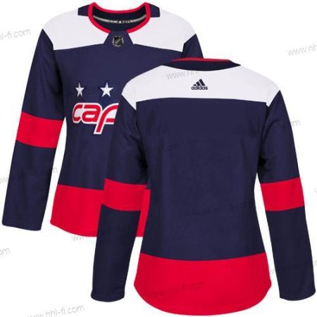 Adidas Washington Capitals Tyhjä Laivastonsininen Aito 2018 Stadium Series Ommeltu NHL Paita – Naisten