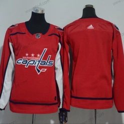 Adidas Washington Capitals Tyhjä Punainen Kotiottelu Aito Ommeltu NHL Paita – Naisten