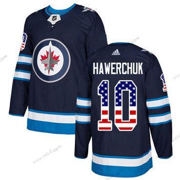 Adidas Winnipeg Jets #10 Dale Hawerchuk Laivastonsininen Sininen Kotiottelu Aito USA Flag Ommeltu NHL Paita – Miesten