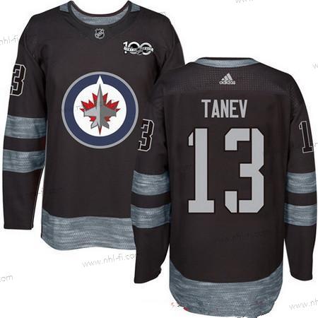 Adidas Winnipeg Jets #13 Brandon Tanev Musta 100th Vuosipäivä Ommeltu NHL 2017 Jääkiekko Paita – Miesten