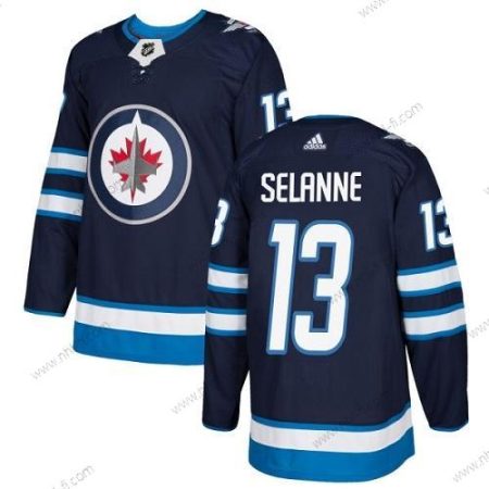 Adidas Winnipeg Jets #13 Teemu Selanne Laivastonsininen Sininen Kotiottelu Aito Ommeltu NHL Paita – Miesten