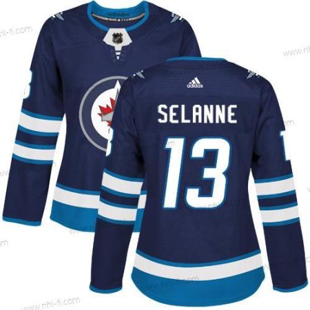 Adidas Winnipeg Jets #13 Teemu Selanne Laivastonsininen Sininen Kotiottelu Aito Ommeltu NHL Paita – Naisten