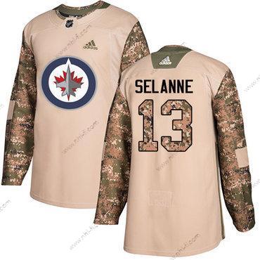 Adidas Winnipeg Jets #13 Teemu Selanne Maastokuvio Aito 2017 Veterans Day Ommeltu NHL Paita – Miesten