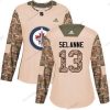 Adidas Winnipeg Jets #13 Teemu Selanne Maastokuvio Aito 2017 Veterans Day Ommeltu NHL Paita – Naisten