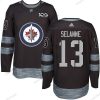 Adidas Winnipeg Jets #13 Teemu Selanne Musta 100th Vuosipäivä Ommeltu NHL 2017 Jääkiekko Paita – Miesten